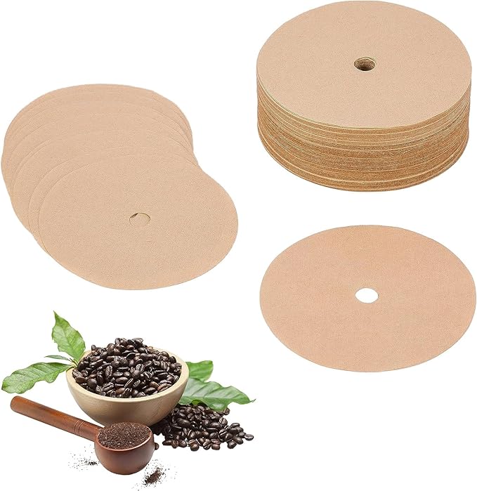 200Pcs Disposable Coffee Filter Paper, 3.75In Circular Brown Coffee Machine Filter for Camping, Home, Office, Coffee Shops Disposable Coffee Filters, Paper and Plastic Household Supplies