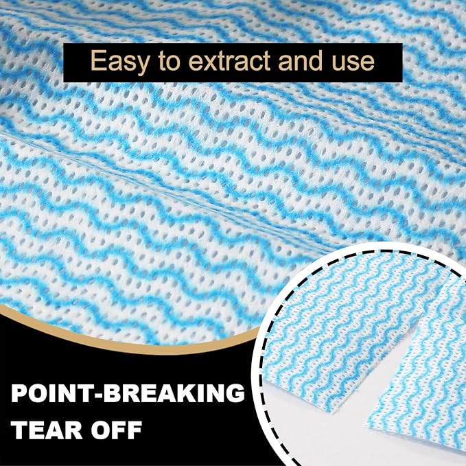2 Pack Upgraded Reusable Cleaning Cloths Extra Thick Durable Disposable Cleaning Towels Kitchen Dish Paper Multi Purpose Household Towels Thickened Non Woven Wipes, 7.9"X11.8", Blue