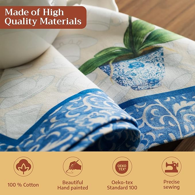 Maison d' Hermine 100% Cotton Cloth Napkins Set of 4 Everyday Reusable Square Napkins Cloth Washable Dinner Party Wedding Restaurant Hotel Kitchen Spring Summer (Canton, 20" x 20")