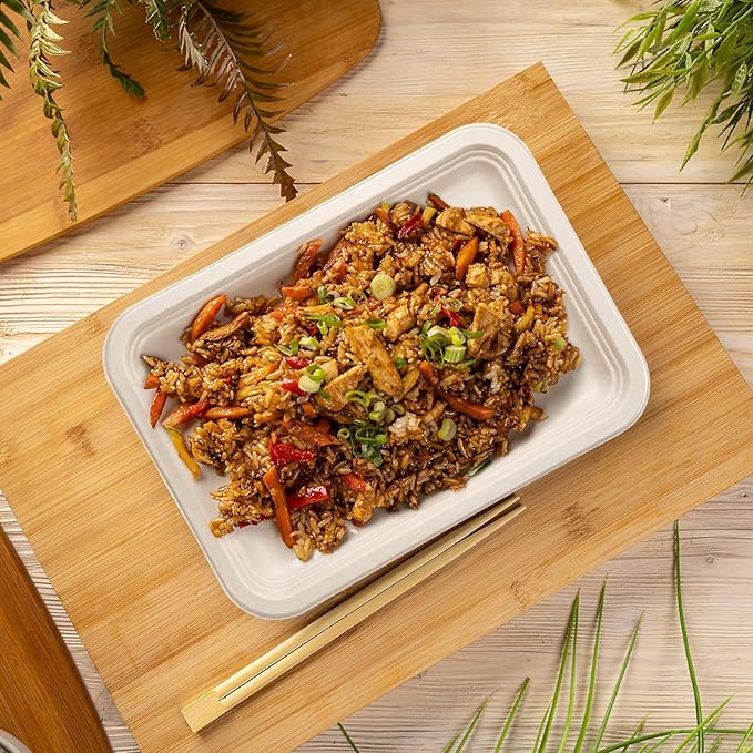 10 Pack Disposable Crawfish Trays,14 Inch Food Trays Heavy-Duty Large Paper Platter Plates, Compostable Sugarcane Platters Serving Crawfish, Lobster, Crab, BBQ at Party