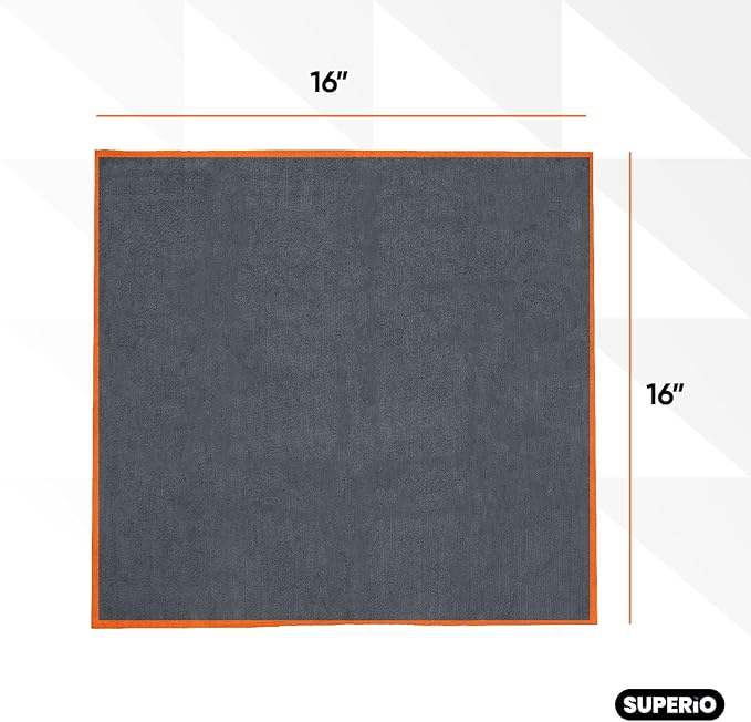 Superio Grey Microfiber Cleaning Cloth for Cars, Kitchen, Bathroom 16x16 Miracle Cloth, Lint Free Rags for Cleaning House, Washable Reusable, No Detergents Needed, Scratch & Streak Free, 18 Pack