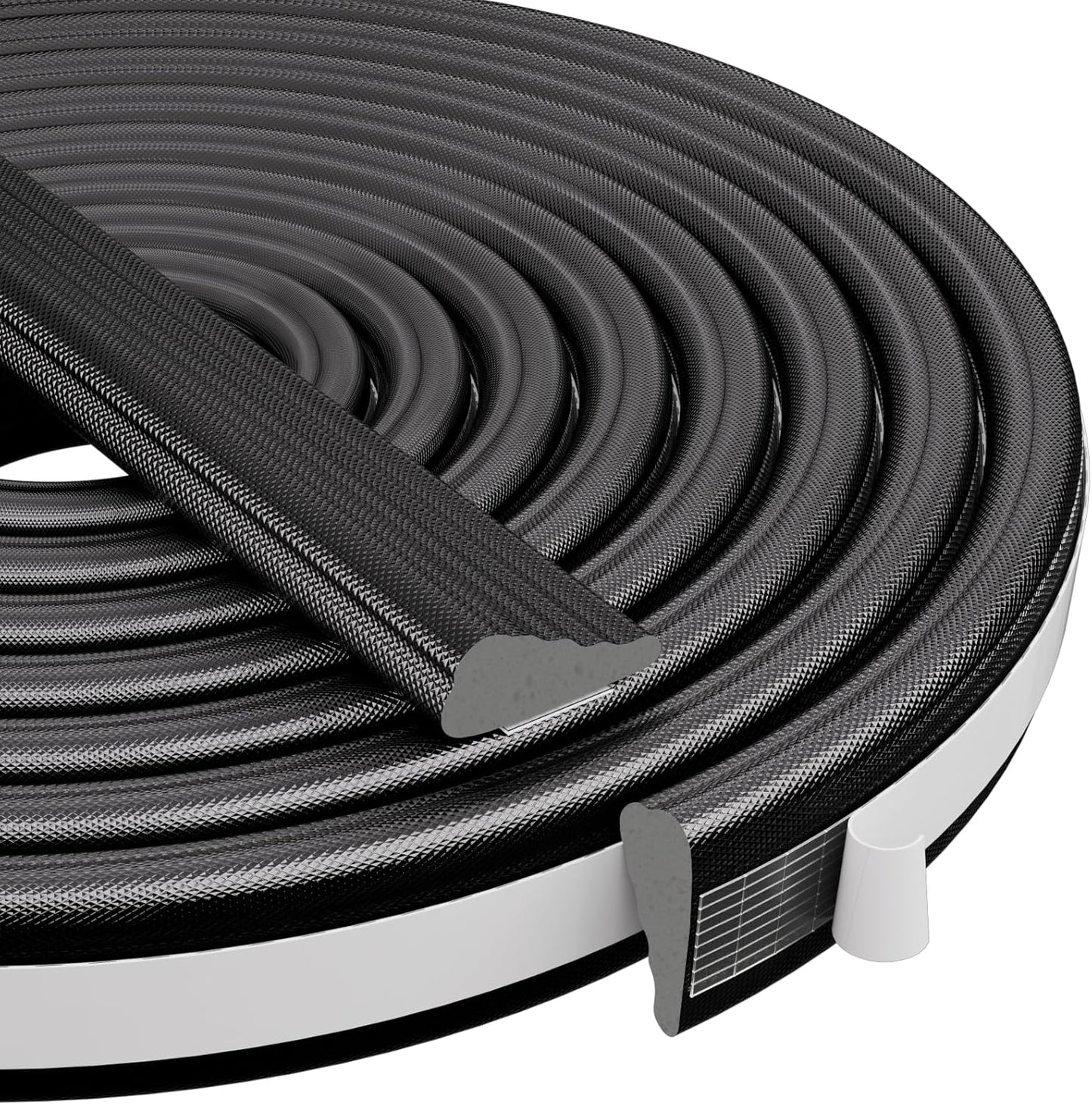Wedge-Shape Window Weather Stripping Door Frame Seal Strip 196” Black,Upgrade Black Foam,Soundproofing,Draft Stopper,Winter Insulation,Noise Blocker, Gap Filler for Exterior Front Door Side