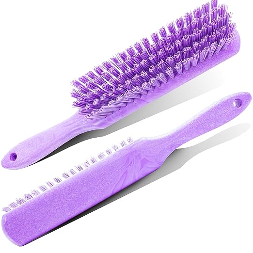 SPARTA 8 Inch Soft Counter Brush with Polyester Bristles and 5 Inch Handle, Color Coded Handheld Broom for Tables Countertops and Foodservice Surfaces, 13 Inch Overall Length, Purple, Pack of 6
