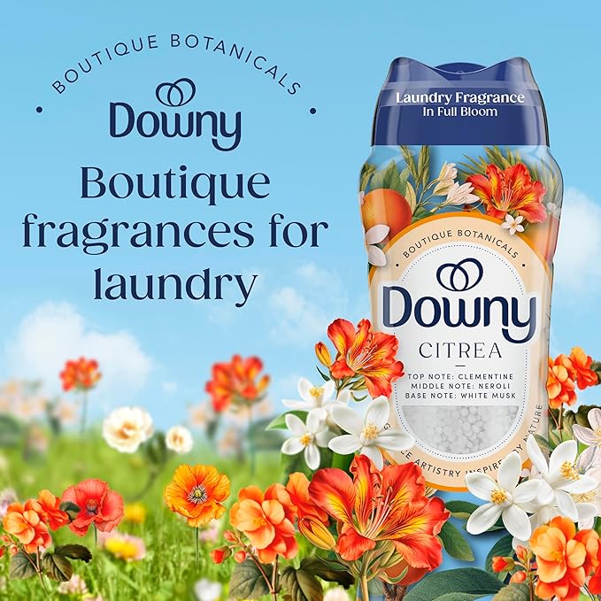 Downy Boutique Botanicals In Wash Laundry Scent Booster Beads, CITREA Scent, 21.1 oz, Boutique Fragrances inspired by the Artistry of Nature