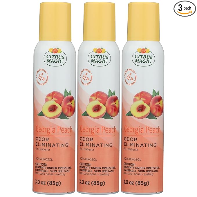 Citrus Magic Odor Eliminating Air Freshener Spray, Georgia Peach, 3-Ounce, Pack of 3