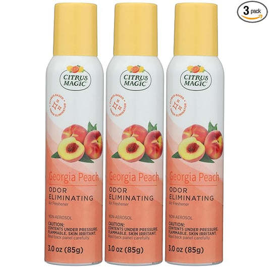 Citrus Magic Odor Eliminating Air Freshener Spray, Georgia Peach, 3-Ounce, Pack of 3