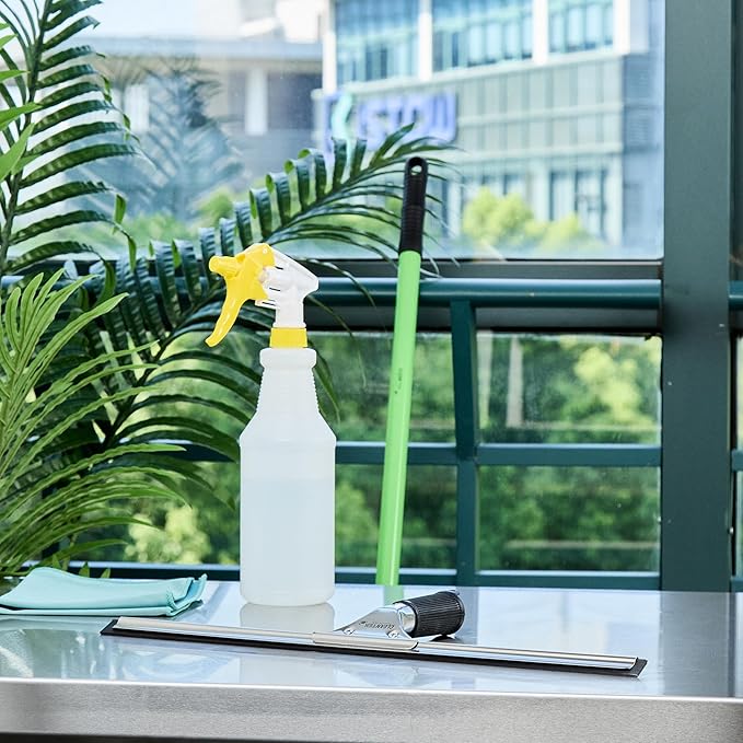 Restaurantware-Clean Tek Professional 17.72 Inch Window Squeegee, 1 Cleaning Squeegee with Rubber Blade - No-Slip Handle, Clean Mirror Or Car Windshield, Stainless Steel Wiper for Glass Door