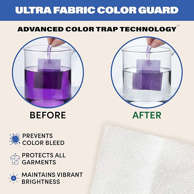 Zero Trace Color Catchers for Laundry - Protects Clothes with Color Dye Catcher,Run Remover, Color Grabbing and Color Bleed Remover for Clothes - 40 Sheets