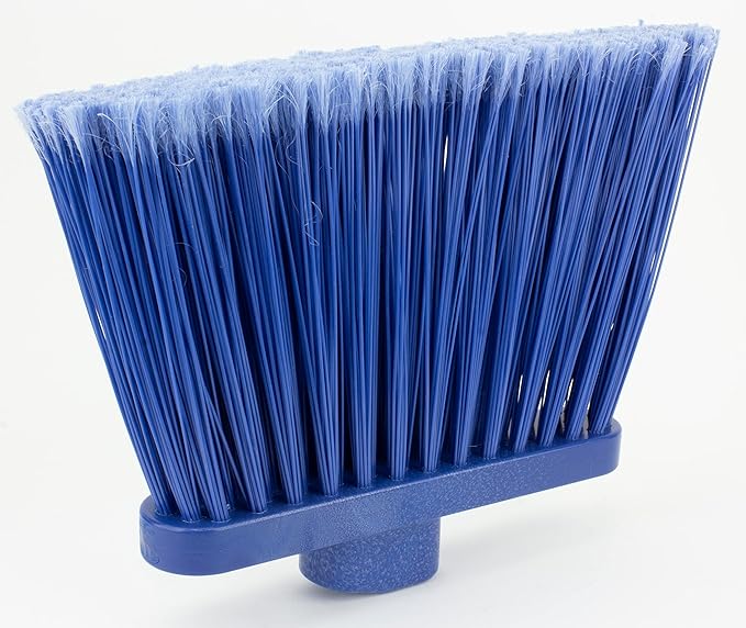 SPARTA 41082EC14 Plastic Color Coded Broom, Flagged Bristles, Long Broom With Angled Head For Large Debris, 56 Inches, Blue