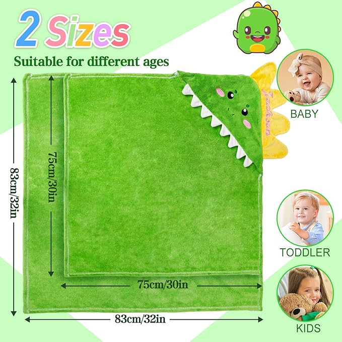 Baosity Custom Hooded Baby Towel with Name, Personalized Soft Absorbent Dinosaur Bath Towel, Shower Towels for Girls Boys, Easter Brithday for Kids Baby, Toddler, Newborn Essential