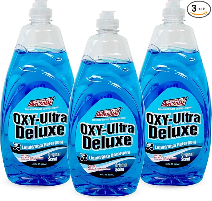 La's Totally Awesome Dish Soap Liquid – Original Scent (30 fl oz, Pack of 3) – Grease-Fighting Dishwashing Liquid from Awesome Cleaner Brand
