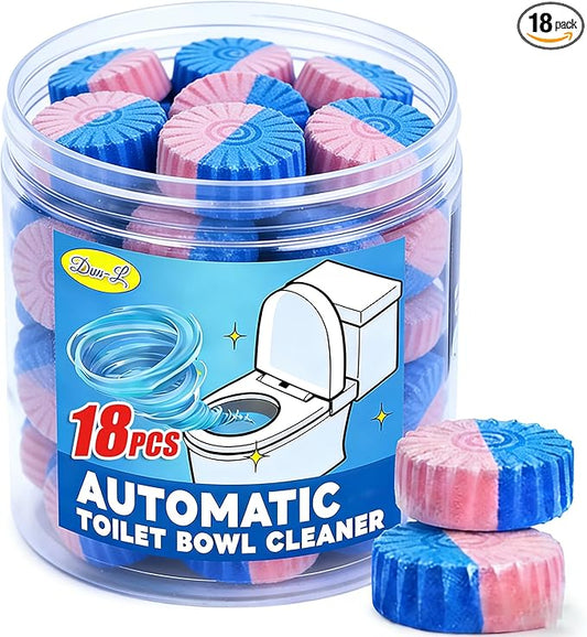 （18 Count） Automatic Toilet Cleaner Tablets, Toilet Bowl Cleaner Tablets, Bathroom Toilet Tank Cleaner，Blue Cleaning Tabs for Bathroom Tank