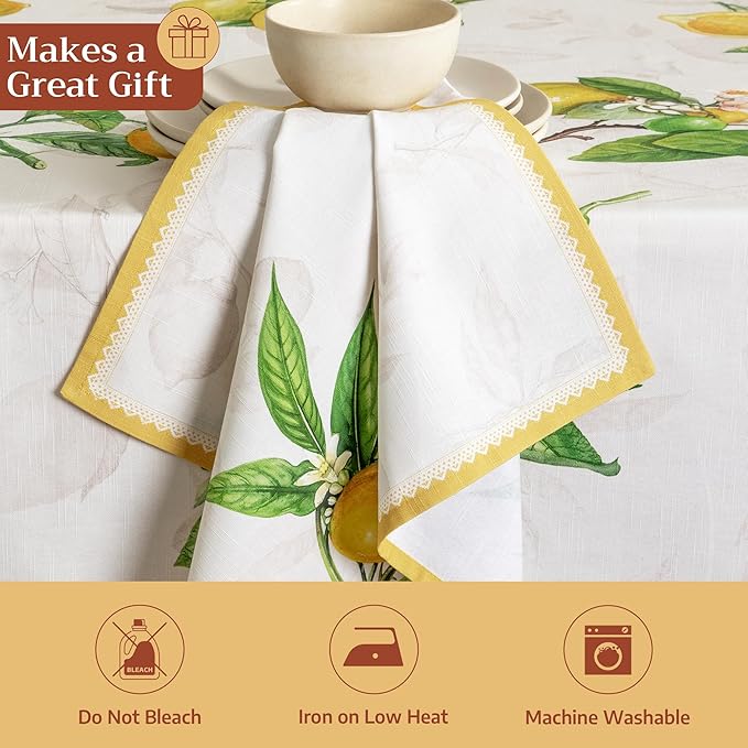 Maison d' Hermine 100% Cotton Cloth Napkins Set of 4 Everyday Reusable Square Napkins Cloth Washable Dinner Party Wedding Restaurant Hotel Kitchen Spring Summer (Limoncello, 20" x 20")