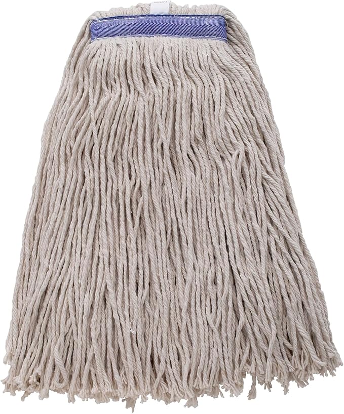 Winco Poly-Cotton Blend Commercial Mop Head, Cut End, 24 Ounce, White