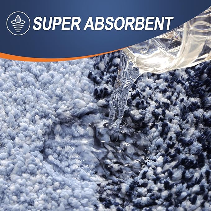 OLANLY Large Bathroom Rugs Mat 50x30, Extra Soft Absorbent Microfiber Bath Rugs, Rubber Backing, Quick Dry, Washable Bath Mats for Bathroom Floor, Tub and Shower, Home Decor Accessories, Navy Blue