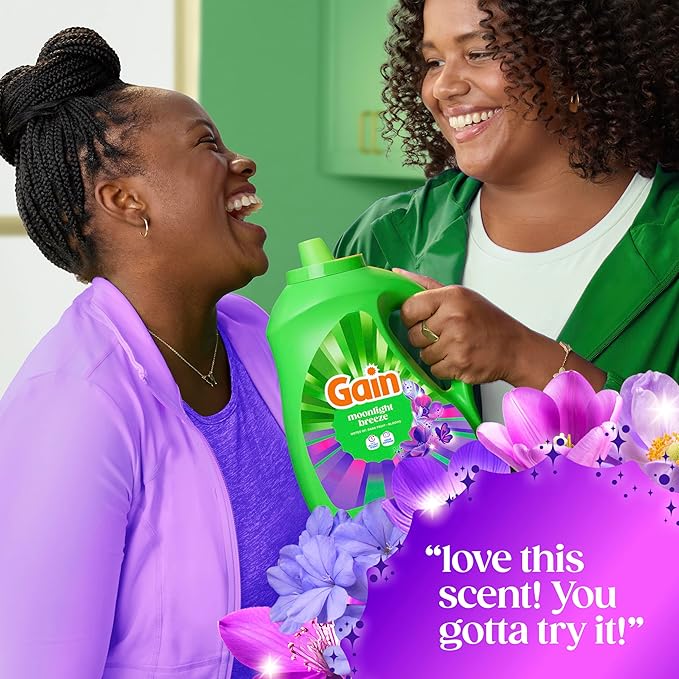 Gain Liquid Laundry Detergent with Odor Defense, Moonlight Breeze Scent, Laundry Soap For HE Washing Machines, 177 fl oz, 134 Loads (Packaging May Vary)