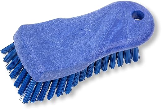 SPARTA Plastic Cutting Board Scrub Brush with Hanging Hole for Washing Cutting Boards, 6 Inches, Blue