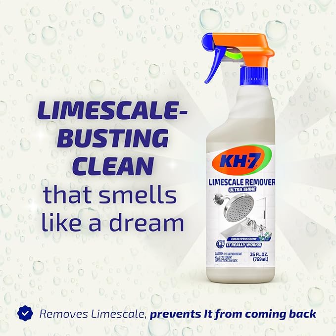 KH-7 Limescale Remover Spray – Removes & Prevents Limescale Build-Up | For Shower, Tiles, Sink & Fixtures | 26 oz