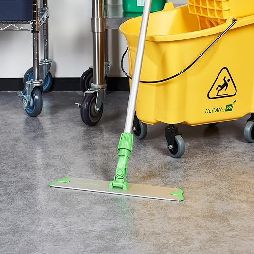 Restaurantware-Clean Tek Professional 15.7 Inch Flat Mop Plate Frame, 1 Quick Connect Mop Frame for Wet Or Dry Pads - Pads Sold Separately, Durable, Green Aluminum Cleaning Pad Base