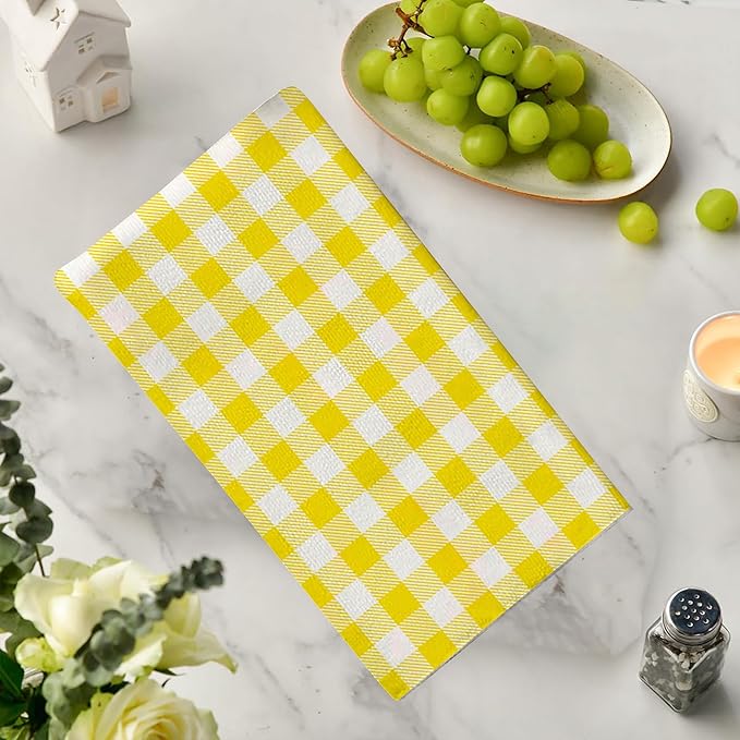 Summer Buffalo Plaid Kitchen Towels Farmhouse Gingham Dish Towel Pastel Spring Summer Checkered Decor Happy Easter Decorations for Home Party