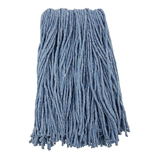 Boardwalk BWK2016B #16 Cut-End Standard Head Cotton/Synthetic Fiber Mop Head - Blue (12/Carton)