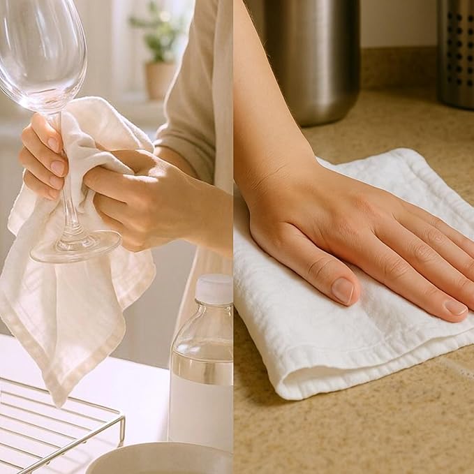 Flour Sack Towels | Tea Towel for Crafts| Kitchen Dish Cotton Blank Towel for Embroidery| Baking Bread Proofing Linen Cover| Super Absorbent Quick Dry| 6 Pack 18"x 28" White