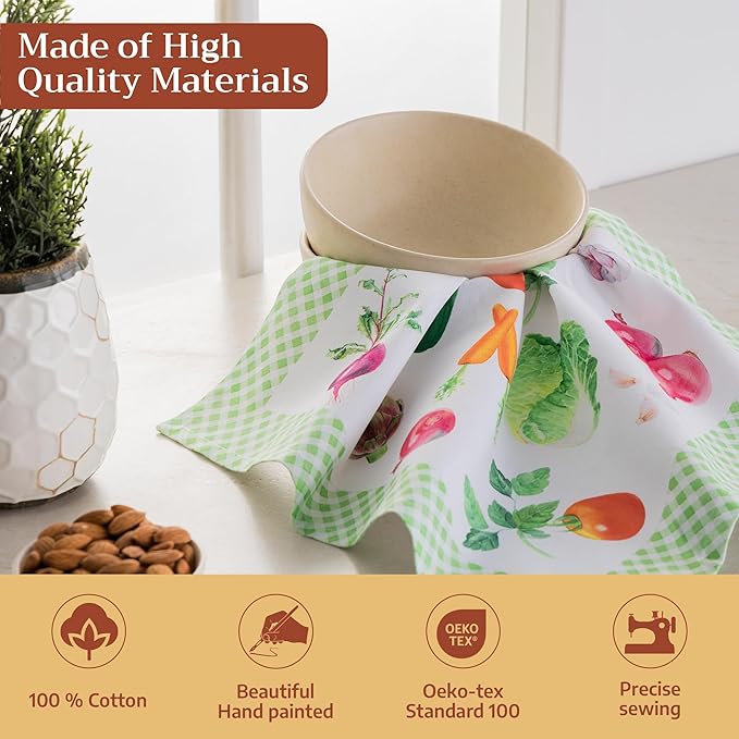 Maison d' Hermine 100% Cotton Cloth Napkins Set of 4 Everyday Reusable Square Napkins Cloth Washable Dinner Party Wedding Restaurant Hotel Kitchen Spring Summer (Farmers Garden, 18" x 18")