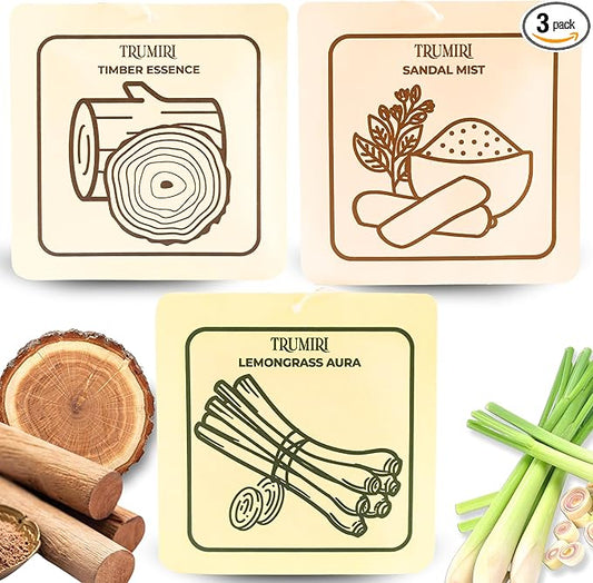 Room Deodorizer Gel Odor Eliminator For Home - Variety Pack Of 3 - Timber Essence|Sandal Mist|Lemongrass Aura Bathroom Air Freshener Odor Absorber - Long Lasting Strong Scent For Kitchen Trash Closet