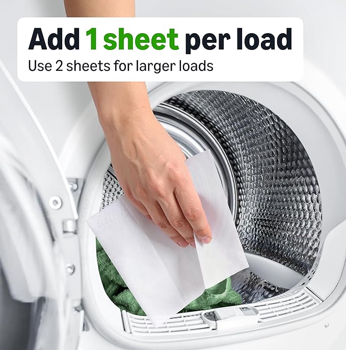 Amazon Basics Dryer Sheets Laundry Fabric Softener, Fresh Scent, Reduces Static, Softens Clothes, Fights Wrinkles, 160 Count