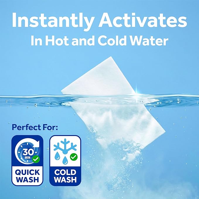Fragrance Free Laundry Detergent Sheets | Clothes Detergent Laundry Soap Sheets for Travel - Mess-Free, Ultra Concentrated, Recyclable Packaging, Stain Fighting | Unscented, 60 Count