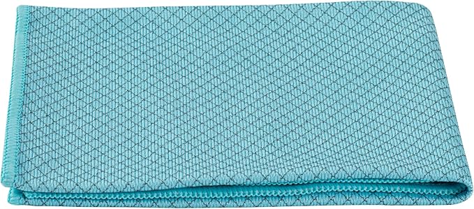 Restaurantware - Clean Tek Professional 15.7 x 15.7 Inch Glass Cleaning Cloth, 1 Reusable Cleaning Cloth - Diamond Weave, Dual Side, Light Blue Microfiber Absorbent Cleaning Cloth, for Quick Cleaning