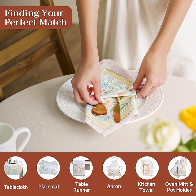 Maison d' Hermine 100% Cotton Cloth Napkins Set of 4 Everyday Reusable Square Napkins Cloth Washable Dinner Party Wedding Restaurant Hotel Kitchen Spring Summer (Easter Dew, 20" x 20")