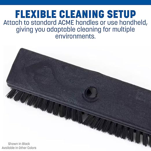 SPARTA Plastic Floor Scrub Brush, Brush Head Only, Deck Brush with ACME Standard Thread Fitting for Deck, Industrial Kitchens, and Hospitals, 10 Inches, Blue, (Pack of 6)