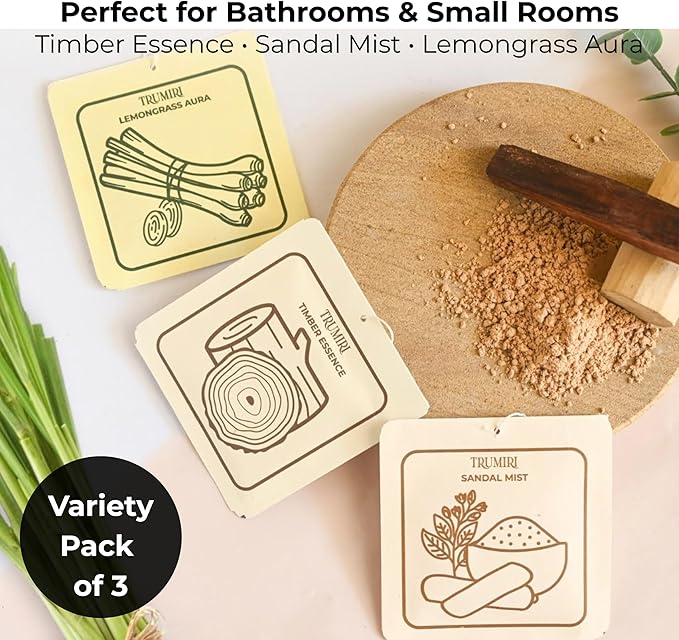 Room Deodorizer Gel Odor Eliminator For Home - Variety Pack Of 3 - Timber Essence|Sandal Mist|Lemongrass Aura Bathroom Air Freshener Odor Absorber - Long Lasting Strong Scent For Kitchen Trash Closet