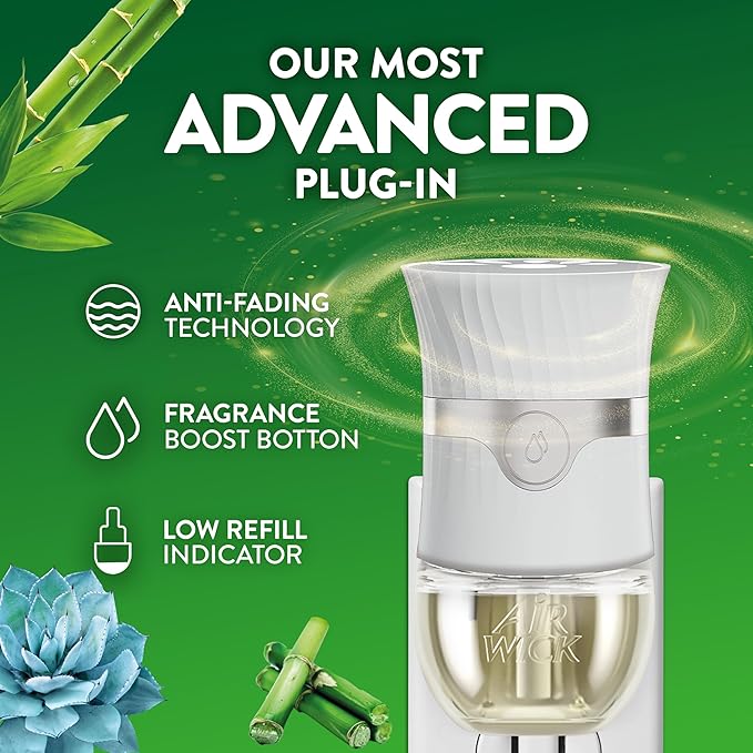 Air Wick Plug in Scented Oil Refill, 5 ct, Blue Agave and Bamboo, Air Freshener, Essential Oils