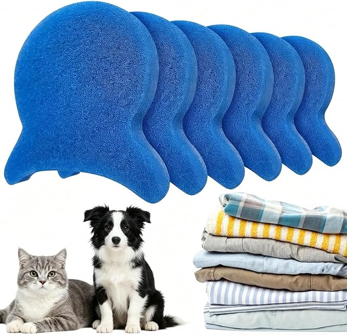 6 Pack, Pet Hair Remover for Laundry, Reusable Dog & Cat Lint Catcher, Effectively Removes Pet Hair from Bedding and Clothing, Suitable for Washing Machines