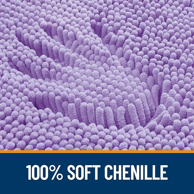 OLANLY Bathroom Runner Rugs 44x24, Soft Absorbent Chenille Bath Rugs, Rubber Backing Quick Dry, Machine Washable Long Bath Mats for Bathroom Floor, Tub and Shower, Home Decor Accessories, Lavender
