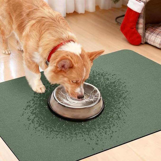 ACCUMTEK Non Slip Bath Mat, Thin Bathroom Rugs Fit Under Door, Quick Dry Bath Mats, Machine Washable Bath Rugs for Bathroom, Bathtub & Kitchen, Dark Green/Upgraded Solid/24 x17