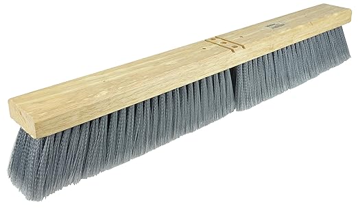 Weiler 44553 24" Block Size, Hardwood Block, Flagged Silver Polystyrene Fill, Contractor Fine Sweeping Broom
