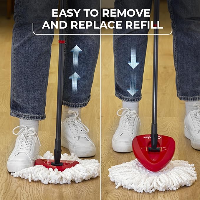 O-Cedar EasyWring Microfiber Spin Mop & Bucket Floor Cleaning System Bundle with O-Cedar PACS Hard Floor Cleaner (Lavender, 10 Count)