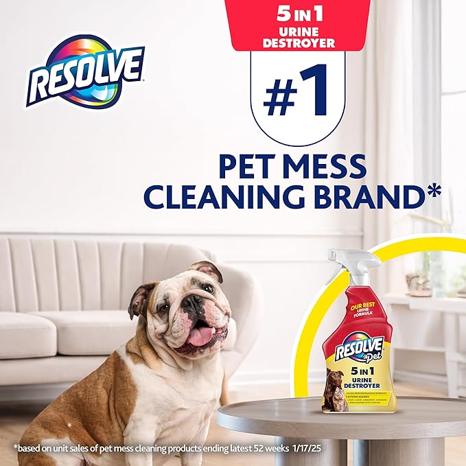 Resolve Pet Specialist Urine Destroyer Carpet Cleaner Spray – Urine Eliminator for Pet Stains & Odors Up to 7 Days Old, 22oz