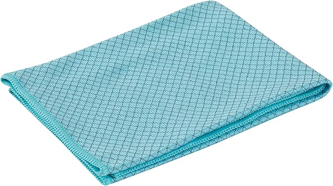 Restaurantware - Clean Tek Professional 15.7 x 15.7 Inch Glass Cleaning Cloth, 1 Reusable Cleaning Cloth - Diamond Weave, Dual Side, Light Blue Microfiber Absorbent Cleaning Cloth, for Quick Cleaning