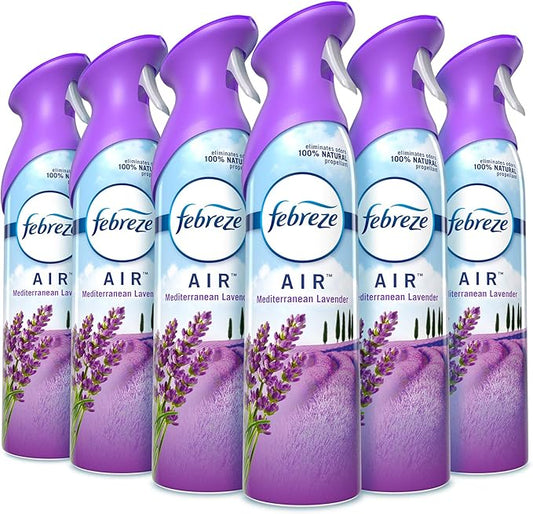 Febreze Air, Mediterranean Lavender, 8.8 Oz Aerosol Spray, 6/carton