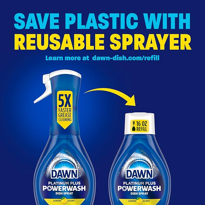 Dawn Powerwash Lemon Dish Spray, Dish Soap Starter Kit, 16 Fl Oz, Pack of 6