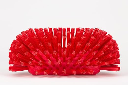 SPARTA Tank and Kettle Scrub Brush Heavy-Duty Tile Brush, Color-Coded and Handle Compatible (Sold Separately) for Optimal Access In Spacious Containers, Plastic, 5.5 X 9.5 Inches, Red, (Pack of 2)