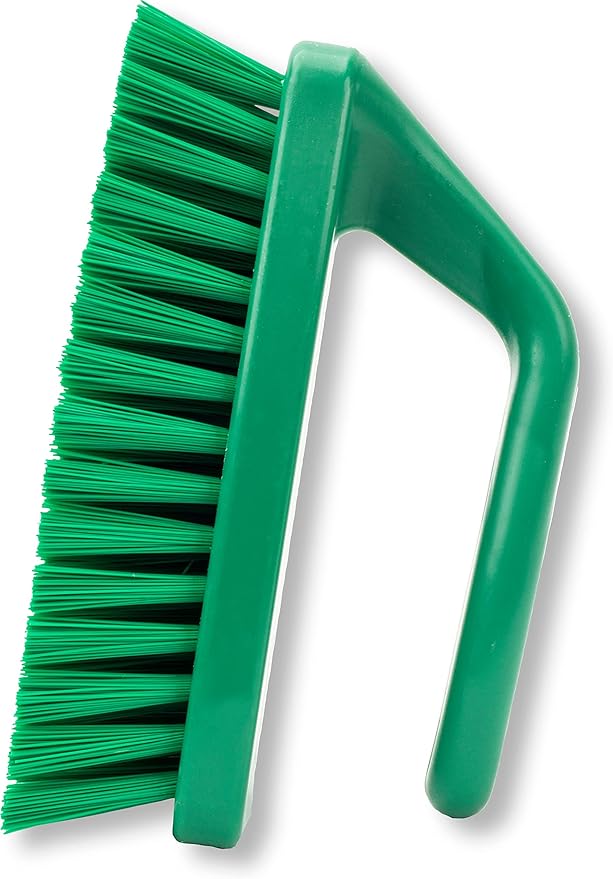 SPARTA Scrub Brush with Iron Shaped Handle and Stiff Bristles, Heavy Duty Scrubber Brush for Kitchen, Bathroom, Shower, Tile, Sink, Carpet and Bakepans, Polypropylene, 6 Inches, Green, (Pack of 6)