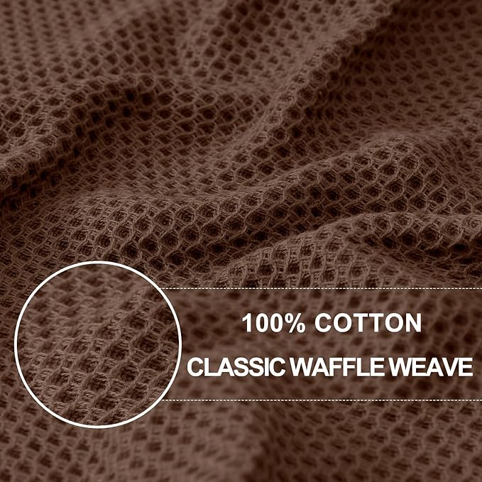 Homaxy 100% Cotton Waffle Weave Kitchen Dish Cloths, Ultra Soft Absorbent Quick Drying Dish Towels, 12 x 12 Inches, 6-Pack, Coffee