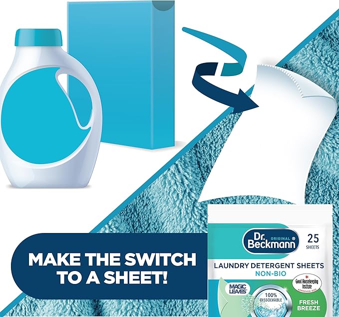 Dr. Beckmann MAGIC LEAVES Laundry Detergent Sheets NON-BIO | 25 Sheets