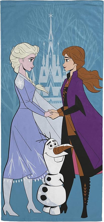 Disney Frozen 2 Queen of the Castle Kids Bath/Pool/Beach Towel - Featuring Elsa, Anna, & Olaf - Super Soft & Absorbent Fade Resistant Cotton Towel, Measures 28 inch x 58 inch (Official Disney Product)