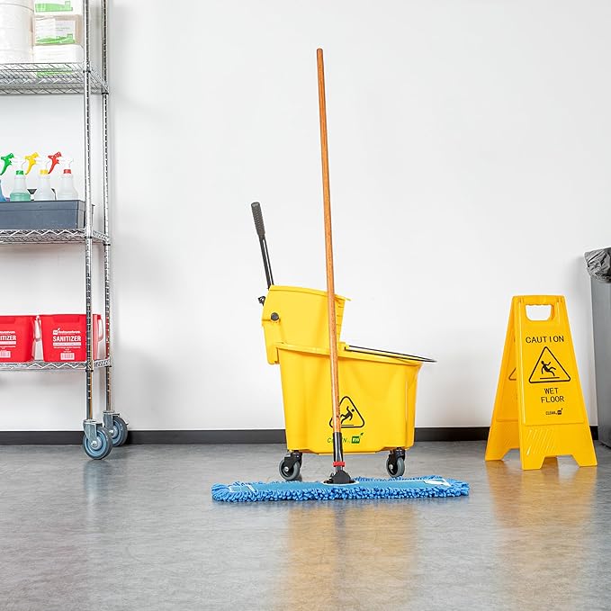 Restaurantware-HANDLE ONLY: Clean Tek Professional 63.98 Inch Dry Mop Handle, 1 Durable Mop Stick - Head And Frame Sold Separately, Ergonomic Grip, Wood, For Home Use